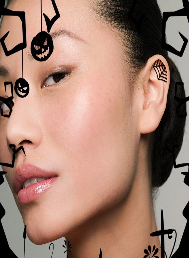 Xeyau Goth Earrings Spider Web Earrings for Women Halloween Earrings Cartilage Funny Fake Spider Punk Stud Earring Goth Halloween Piercing Earring Accessories Jewelry (Black-Pin) - Image 3